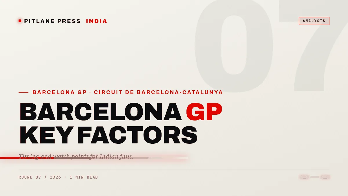 Premium Pitlane Press cover for Barcelona-Catalunya Grand Prix: Key Factors and Timing for Indian Fans