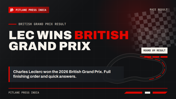 British Grand Prix 2026 result cover for Pitlane Press India