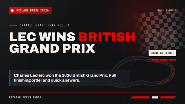 British Grand Prix 2026 result cover for Pitlane Press India